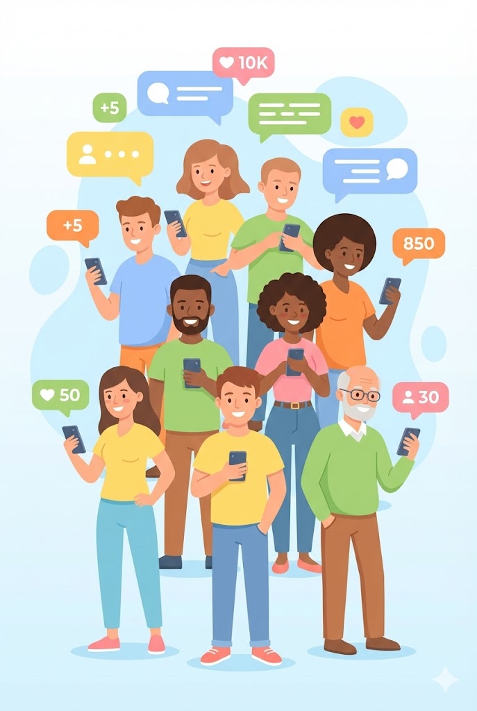 Kartun: pengguna aktif, tugasan dikemas kini